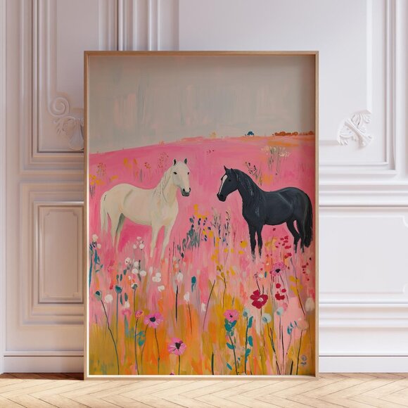 NWT Pink Horse Art Print Poster